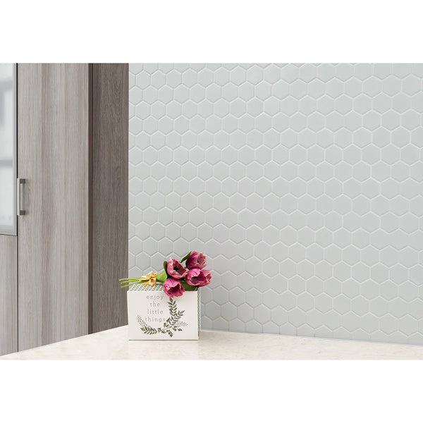 Retro Hexo Lume Grey Hexagon 11 in. x 13 in. Matte Porcelain Mosaic Floor and Wall Tile