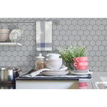 Load image into Gallery viewer, Retro Hexo Lume Grey Hexagon 11 in. x 13 in. Matte Porcelain Mosaic Floor and Wall Tile