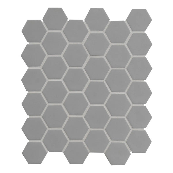 Retro Hexo Lume Grey Hexagon 11 in. x 13 in. Matte Porcelain Mosaic Floor and Wall Tile
