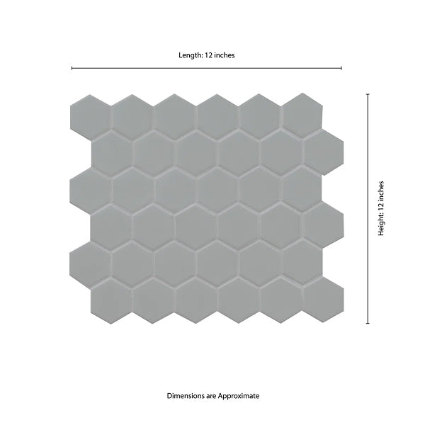 Retro Hexo Lume Grey Hexagon 11 in. x 13 in. Matte Porcelain Mosaic Floor and Wall Tile