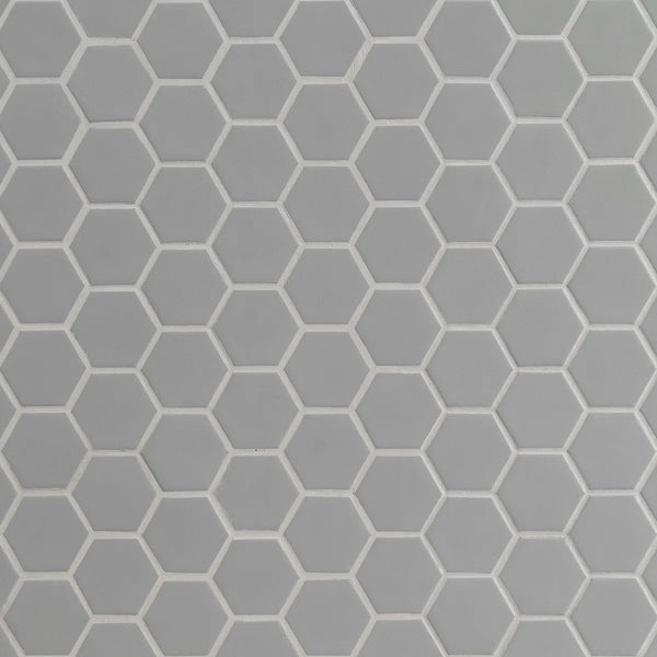 Retro Hexo Lume Grey Hexagon 11 in. x 13 in. Matte Porcelain Mosaic Floor and Wall Tile