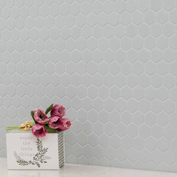 Retro Hexo Lume Grey Hexagon 11 in. x 13 in. Matte Porcelain Mosaic Floor and Wall Tile