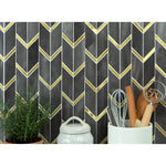 Load image into Gallery viewer, Twilight Aluminium Chevron Mosaic Tile