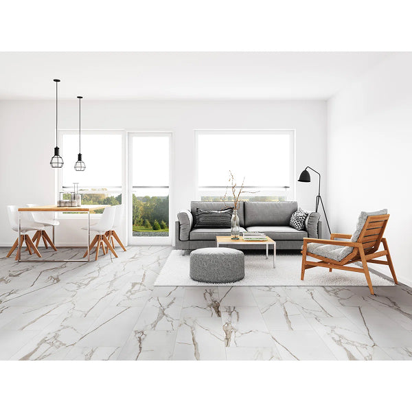 Velluto 12" x 24" Matte Porcelain Marble Look Floor and Wall Tile