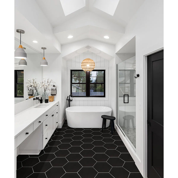 Voyage 9 in. x 10 in. Matte Porcelain Hexagon Floor and Wall Tile