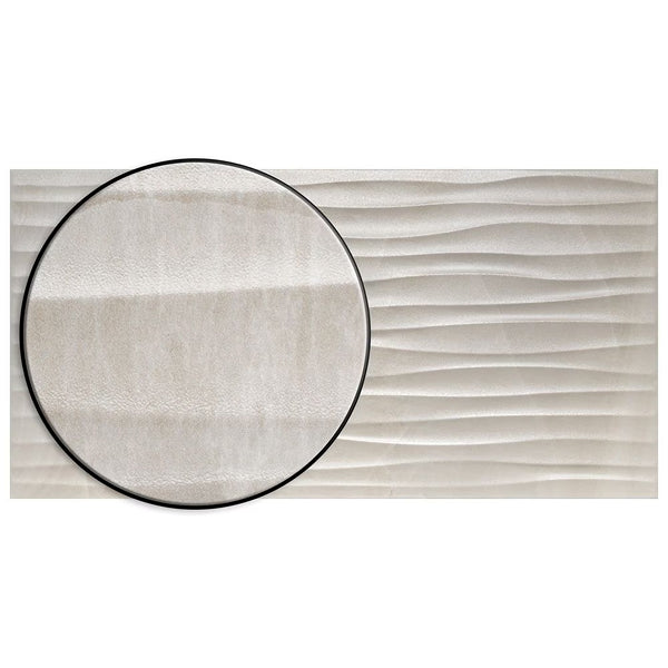 Merola Tile Deco Dubai Pearl Porcelain Wall Tile 0.31 inch Thick x 12.5 inch Wide x 24.5 inch Long – 10.96 sq. ft./Case, Textured Semi-Gloss Finish