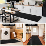 Charger l'image dans la visionneuse de galerie, Runner Rug For Hallway Or Kitchen With Rubber Backing, Black