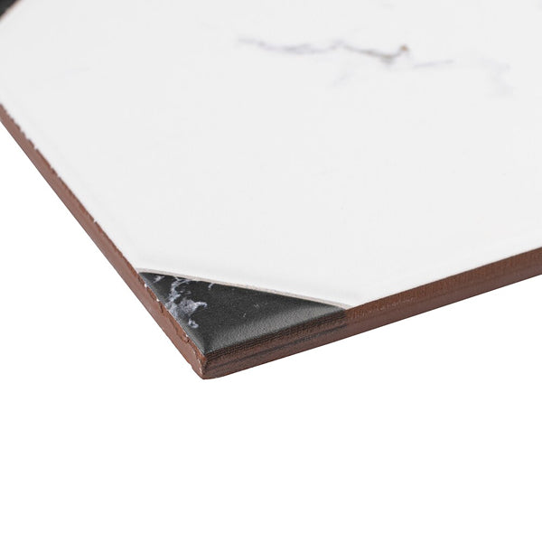 Merola Tile Betera Blanco Porcelain Tile – 0.31 inch Thick, 13.13 inch x 13.13 inch, 10.98 sq.ft/Case – Matte Glazed Marble Look Finish