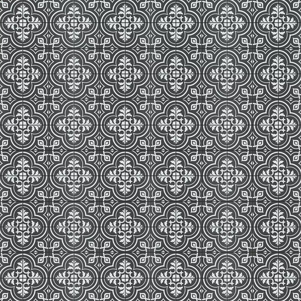 Merola Tile Harmonia Vintage Black 13 inch x 13 inch Ceramic Floor and Wall Tile – 12.19 sq. ft. per Case, Glazed Encaustic-Inspired Matte Finish