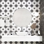 Load image into Gallery viewer, Merola Tile Stella Luxe Nero Porcelain Tile 0.39 inch Thick 9.75 inch x 9.75 inch 10.88 sq ft/case Mixed Finish