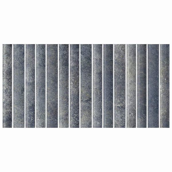 Merola Tile Rubik Azul 5-7/8 inch x 11-3/4 inch Ceramic Wall Tile – 10.78 sq. ft. per Case, Glossy Fluted Blue Wall Tile