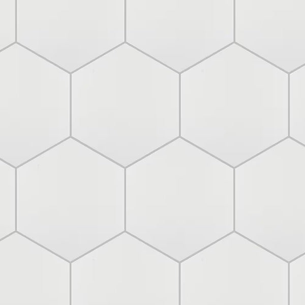 Merola Hexatile Matte Blanco Porcelain Tile 0.37 inch Thick 7 inch x 8 inch 7.67 sq. ft./case Matte Hexagon