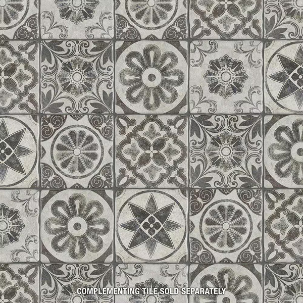 Merola Tile Costa Cendra Decor Fleur 7.75 inch x 7.75 inch Ceramic Floor and Wall Tile – 11.11 sq ft per Case, Rustic Stone Look Matte Finish