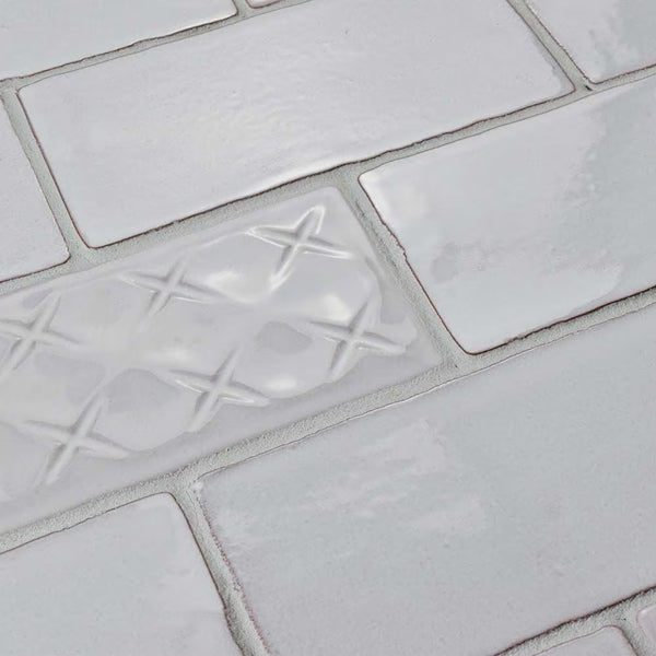 Merola Tile Antic Special Milk Ceramic Wall Tile 0.38 inch Thick 3 inch Wide 4 sq. ft. per Case – Glazed Handmade Subway Finish