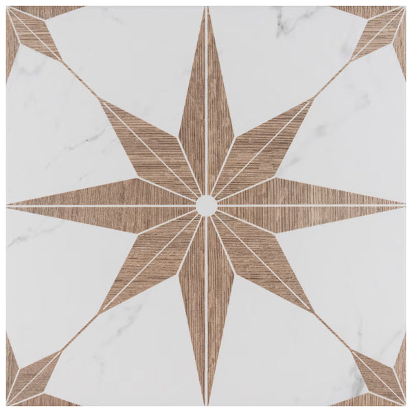 Merola Tile Llama Stella Loire Noce Porcelain Tile 0.38 inch Thick x 9.75 inch Wide – 10.88 sq. ft. Coverage – Textured Mixed Finish