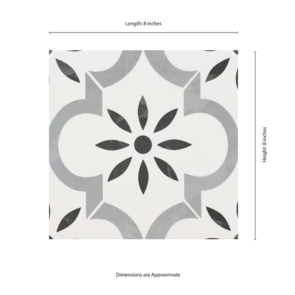 MSI Stone ULC Azila Porcelain Tile 0.35 inch Thickness 8 inch Width 5.16 sq. ft. Coverage Matte Patterned Floor and Wall Tile