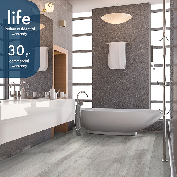 Lifeproof Pairville Oak 9.41 in. x 47.87 in. Grey Wood Look Waterproof Click Lock Hybrid Resilient Flooring (18.78 sq.ft./case)