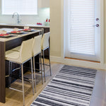 Load image into Gallery viewer, Incredible Washable Rug Kala Stripes Black/Grey 2 ft. x 7 ft. Washable Indoor Runner
