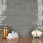 Load image into Gallery viewer, Merola Tile Chester Grey 3 inch x 6 inch Ceramic Wall Tile – 5.72 sq. ft. per Case, Glossy Smooth Finish