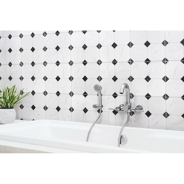 Merola Tile Betera Blanco Porcelain Tile – 0.31 inch Thick, 13.13 inch x 13.13 inch, 10.98 sq.ft/Case – Matte Glazed Marble Look Finish