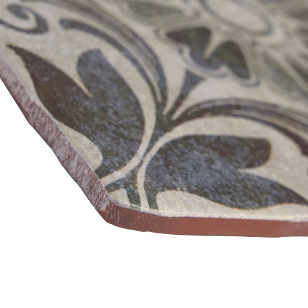 Merola Tile Costa Cendra Decor Dahlia 7-3/4 inch x 7-3/4 inch Ceramic Floor and Wall Tile – 11.11 sq. ft. per Case, Glazed Textured Finish