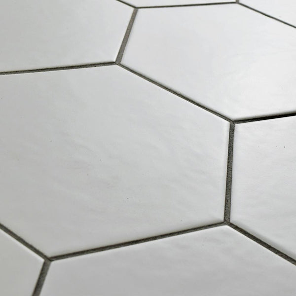 Merola Hexatile Matte Blanco Porcelain Tile 0.37 inch Thick 7 inch x 8 inch 7.67 sq. ft./case Matte Hexagon