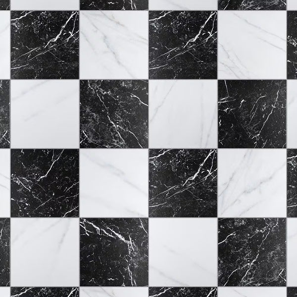 Échantillon de carrelage Merola Merzoni Checker Ruzzini pour sol et mur en porcelaine 23 cm x 23 cm – Échantillon Aspect marbre satiné