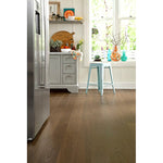 Load image into Gallery viewer, Dark brown waterproof engineered hardwood flooring with wood texture and 5-inch planks
