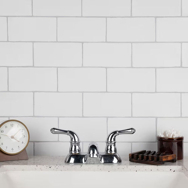 Merola Tile Chester Matte Bianco 3 inch x 6 inch Ceramic Wall Tile – 5.72 sq. ft. per Case, Matte Smooth Finish