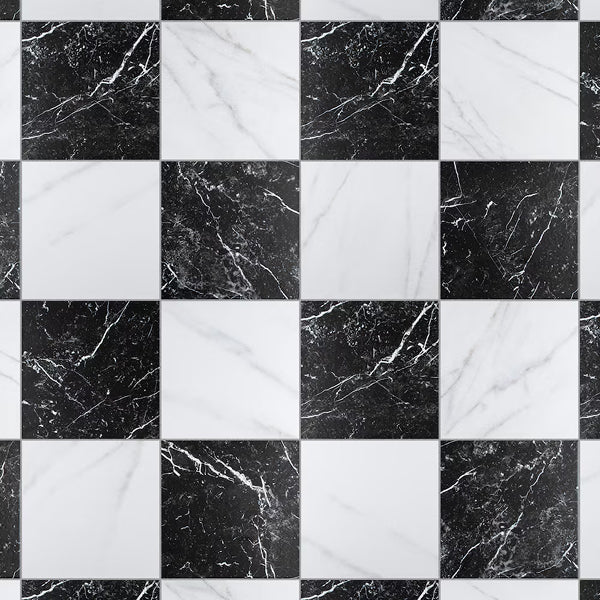 Merola Tile Ruzzini 17.88 inch x 17.88 inch Porcelain Floor and Wall Tile 13.5 sq ft per Case Marble Look Checkboard