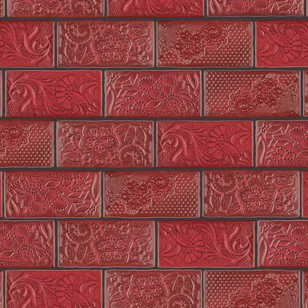 Merola Tile Antic Feelings Red Moon 3 inch x 6 inch Ceramic Wall Tile – 4 sq.ft./case Glossy Patterned Finish