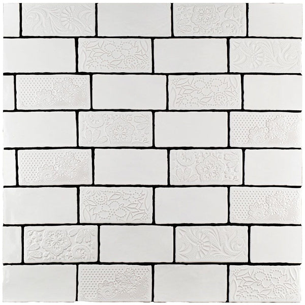 Merola Tile Antic Special Milk Ceramic Wall Tile 0.38 inch Thick 3 inch Wide 4 sq. ft. per Case – Glazed Handmade Subway Finish
