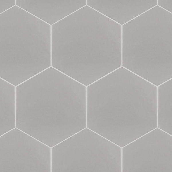 Merola Tile Hexatile Matte Gris Porcelain Tile 0.37 inch Thick 7 inch x 8 inch 7.67 sq ft/case Matte Hexagon