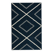 StyleWell Calcada Diamond Navy/Off White 30 in. x 45 in. Indoor Machine Washable Scatter Mat
