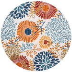 Charger l&#39;image dans la visionneuse de galerie, Tapis rond d&#39;intérieur/extérieur Safavieh Cabana Lizzie, crème/rouge, 90 cm x 90 cm
