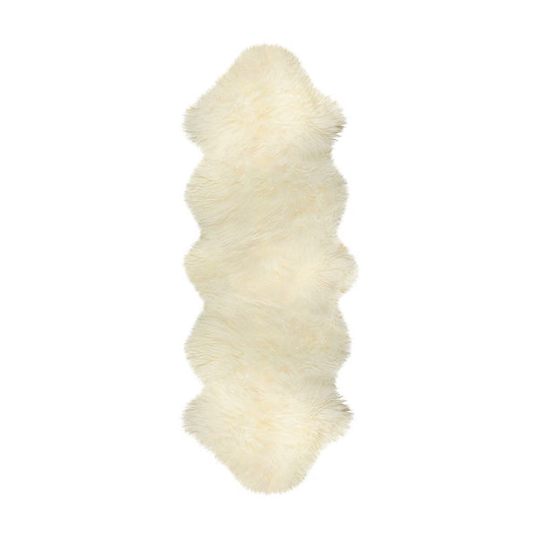 Tapis double en peau de mouton de Nouvelle-Zélande, naturel, 60 cm x 1,80 m