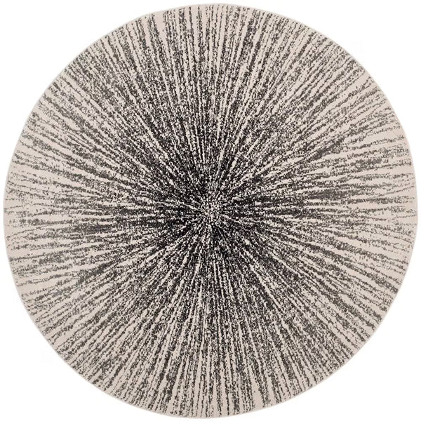 Tapis d'intérieur rond Safavieh Evoke Martin, noir/ivoire, 1,80 m x 1,80 m