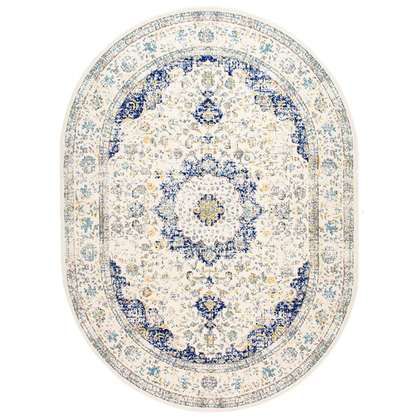 nuLOOM Vintage Lindsay Persian Blue 3 ft. x 5 ft. Oval Indoor Rug