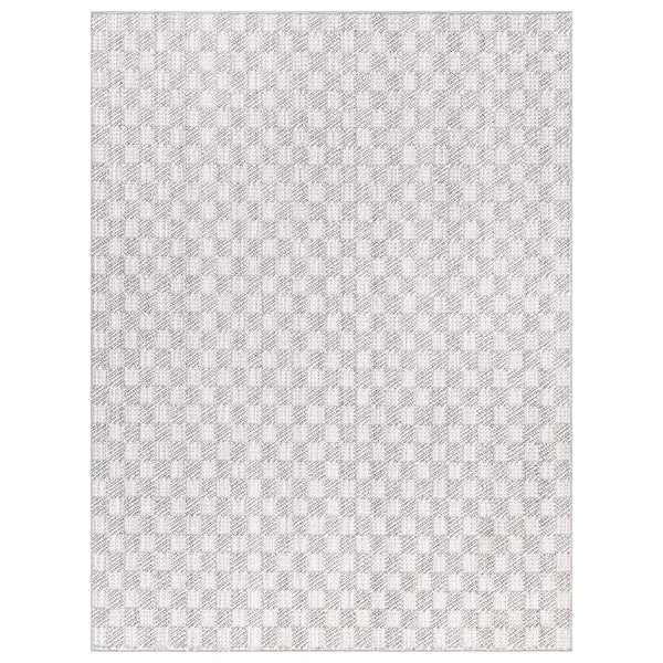 Tapis d'intérieur StyleWell Soft Checkers gris 1,5 m x 2,1 m