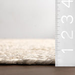 Charger l&#39;image dans la visionneuse de galerie, Tapis d&#39;intérieur rond en jute tissé à la main nuLOOM Rigo blanc cassé, 1,8 m
