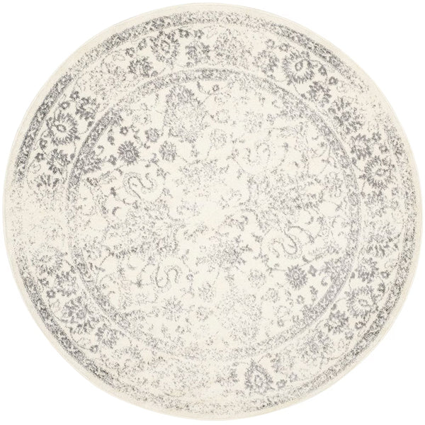 Tapis d'intérieur rond Safavieh Adirondack Mackenzie, ivoire/argent, 90 cm x 90 cm
