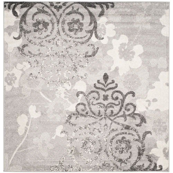 Safavieh Adirondack Roslyn Silver / Ivory 8 ft. x 8 ft. Indoor Square Area Rug