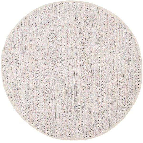 Tapis rond Safavieh Rag Rug Calanthe, ivoire/multicolore, 1,2 m x 1,2 m