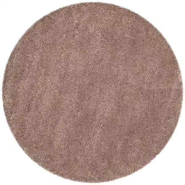 Tapis d'intérieur rond Safavieh Shag Felicia Taupe 1,2 m x 1,2 m