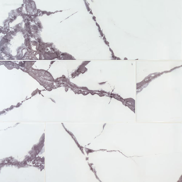 Carrelage mural en céramique brillant Jeffrey Court, lilas brillant, 20,3 cm x 61 cm (19,375 pi²/caisse)