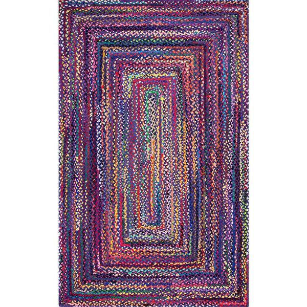 nuLOOM Hand Braided Tammara Blue 5 ft. x 8 ft. Indoor Oval Rug