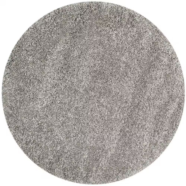Tapis d'intérieur rond Safavieh Shag Felicia Silver 4 pi x 4 pi