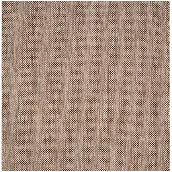 Safavieh Courtyard Neal Natural / Black 4 ft. x 4 ft. Indoor/Outdoor Square Area Rug