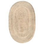 Load image into Gallery viewer, nuLOOM Hand Woven Rigo Jute Rug Natural 2 ft. 3-inch x 4 ft. Indoor Oval Rug
