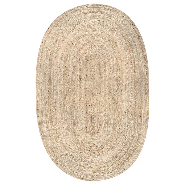 nuLOOM Hand Woven Rigo Jute Rug Natural 2 ft. 3-inch x 4 ft. Indoor Oval Rug